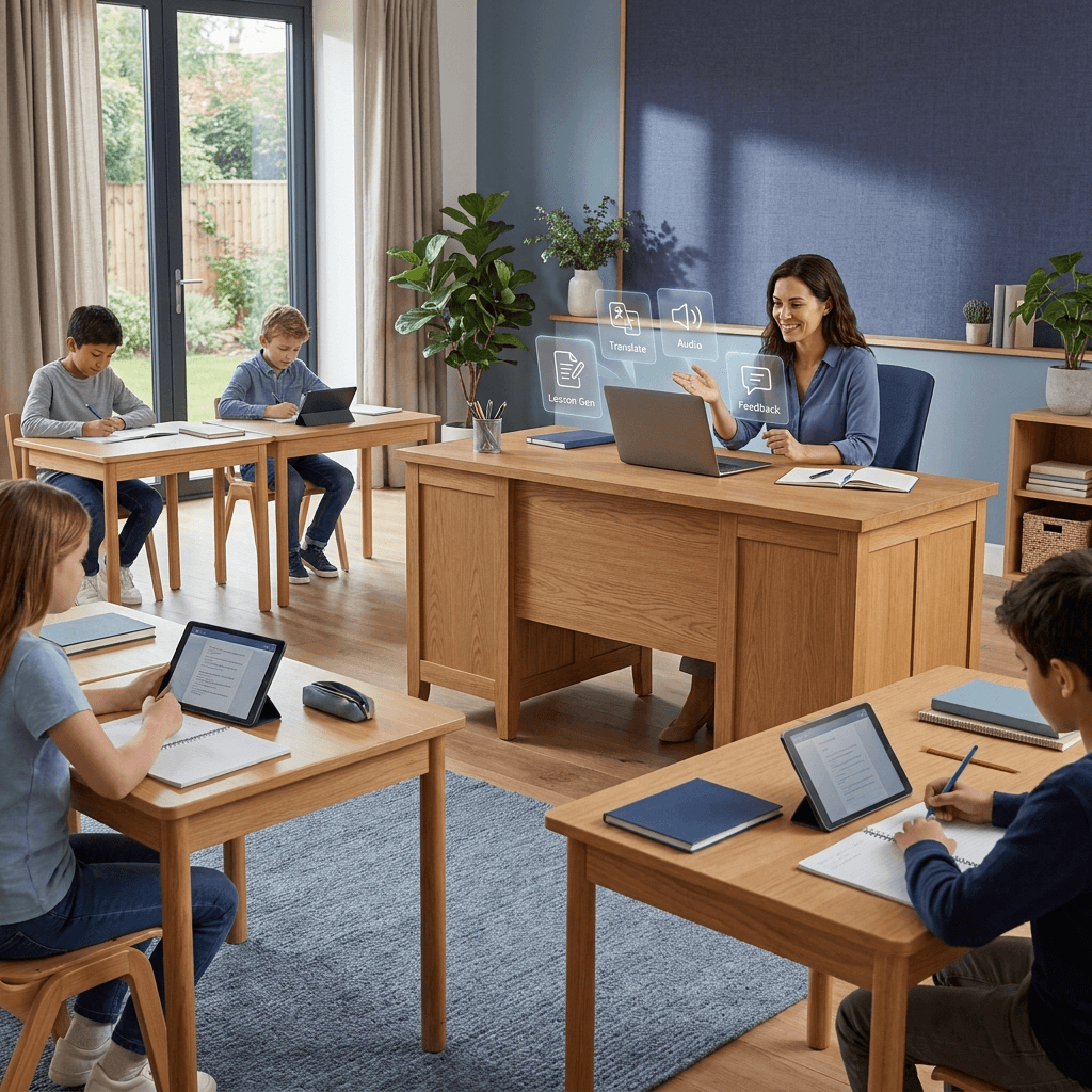 Teacher using AI support in teaching