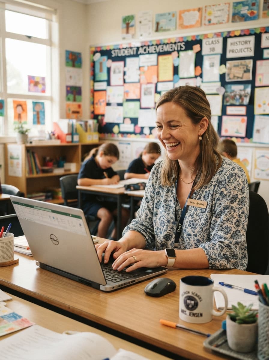 Fornøyd lærer med årsplaner i 321skole